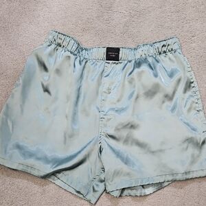 American Eagle Outfitters Satin Boxer Shorts in Light Green